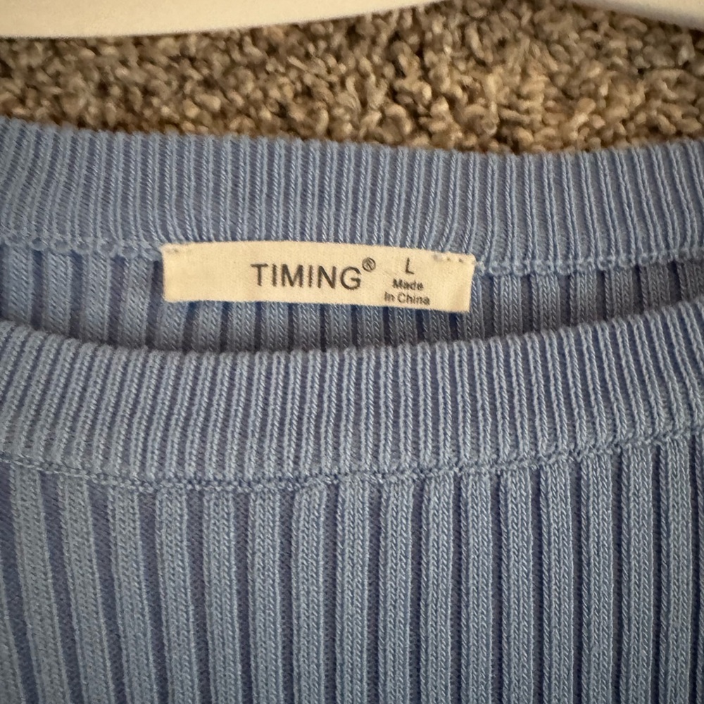 Timing Blue Ribbed Knit Sweater - Picture 4 of 4